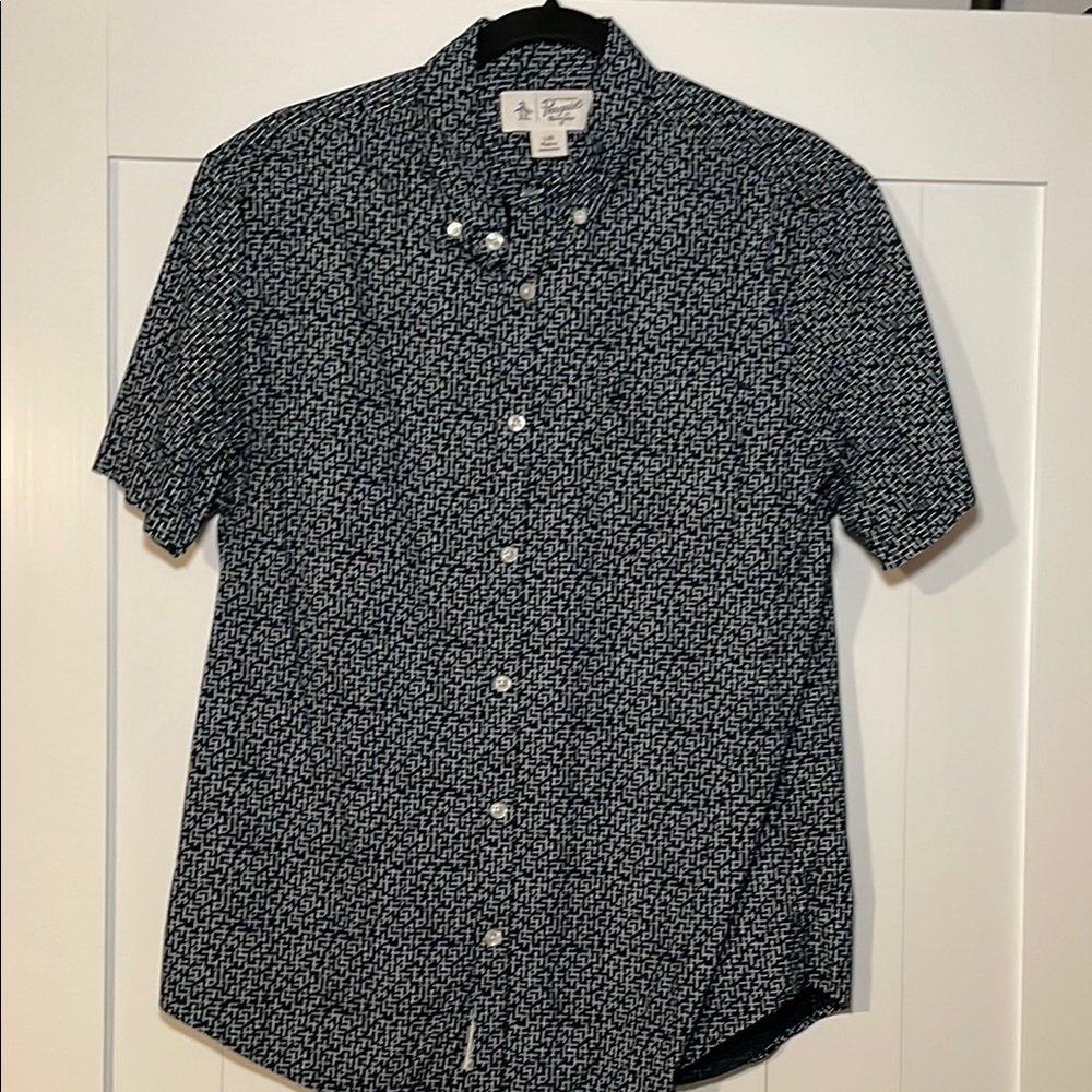 Original Penguin Navy and White Casual Button Down Shirt